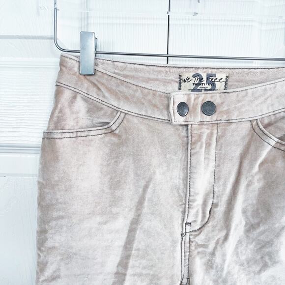 Free People Sweet Jane Velvet Skinny Fit Jeans in Champagne - Picture 4 of 8